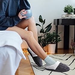shoeslocker Slippers for Women Memory Foam Fuzzy