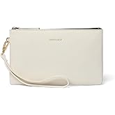 DORIS&JACKY Small Leather Wristlet Clutch Purse for Women Slim Thin Designer Goatskin Cell Phone Pouch Bag with Strap