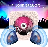 KOVCDVI CD Player with Bluetooth 5.0 Dual Speakers Remote Pink Dust Cover view 6