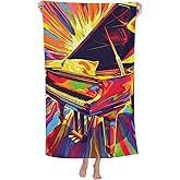 VANZEV Colorful Piano Beach Towel Music Sand-Free Microfiber Bath Towel Ultra Soft Quick Dry Pool Towel Absorbent Towel Lightweight Towel Gifts for Outdoor Bathroom Swimming Decor 31inx51in