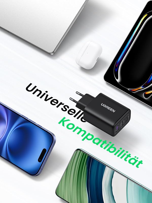 USB C Ladegerät 65W, 3-Port kompaktes Netzteil, PPS Schnellladegerät — Foto 7 von 7