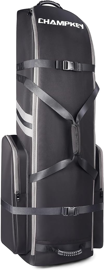 CHAMPKEY Premium Soft Padded Golf Travel Bag Flight with Wheels 1200D Oxford