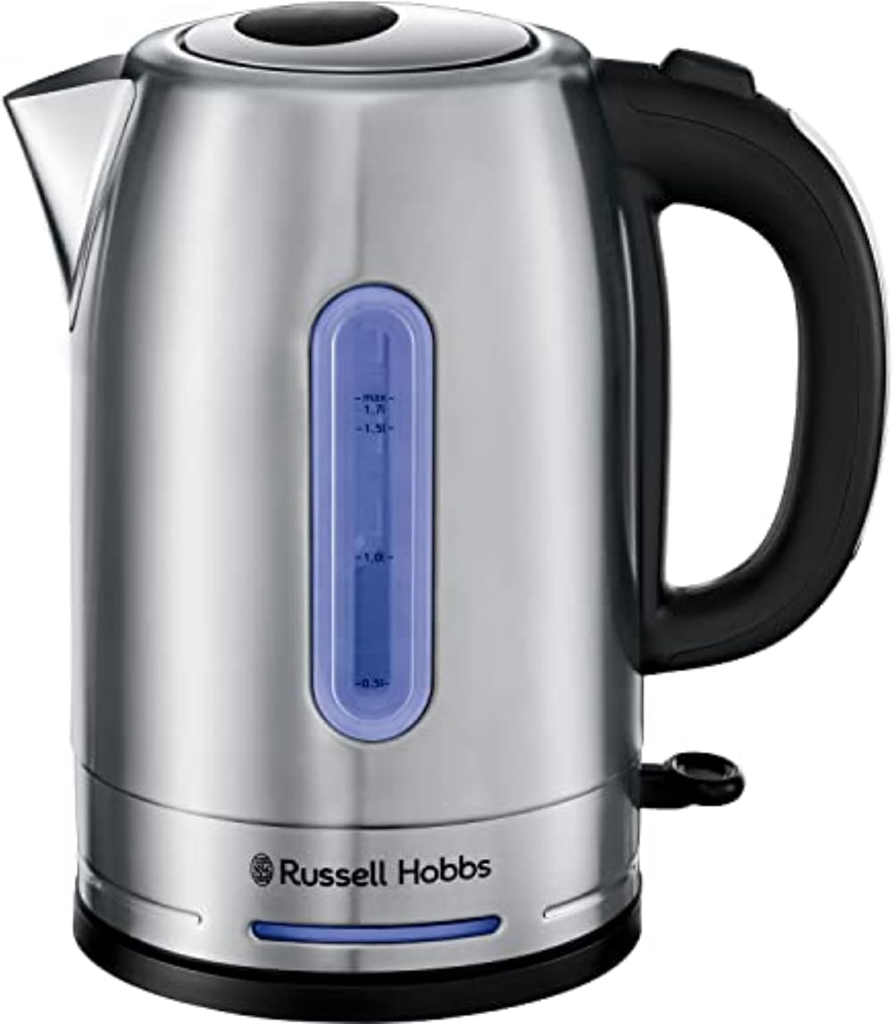 Russell Hobbs Electric Kettle 1.7L Quiet Boil Rapid Boil Brushed Steel