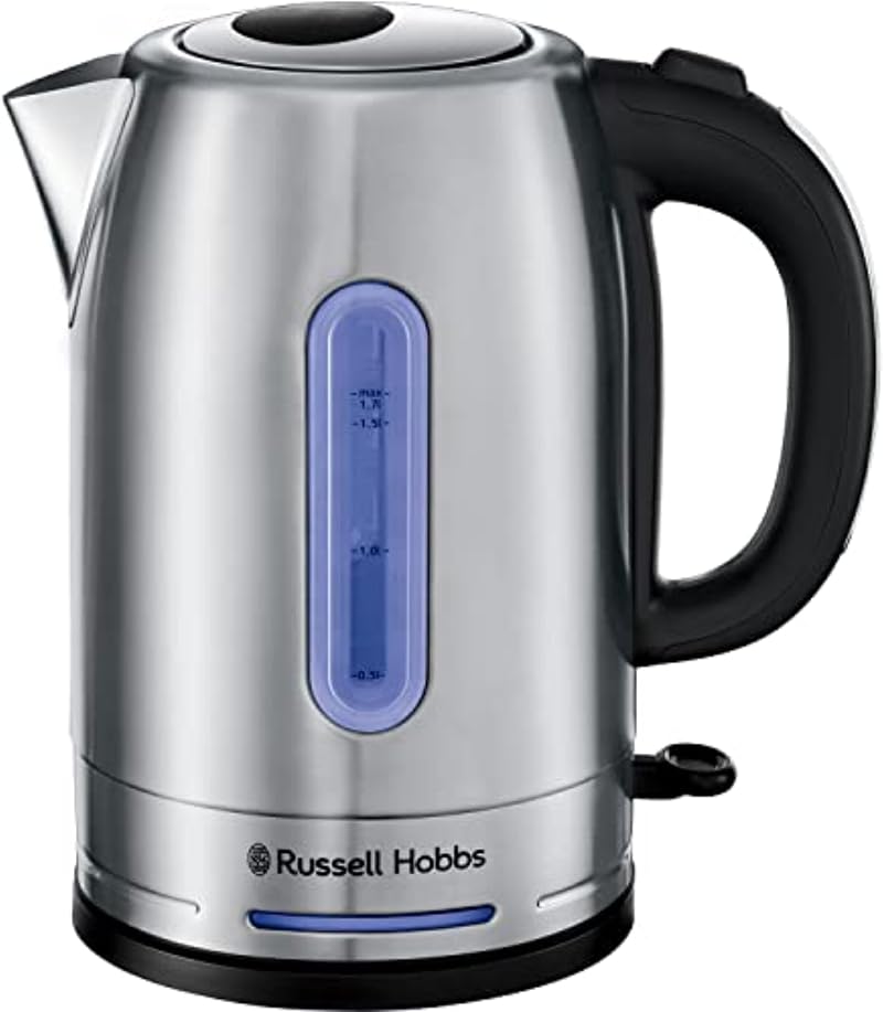 Russell Hobbs Electric Kettle 1.7L Quiet Boil Rapid Boil Brushed Steel