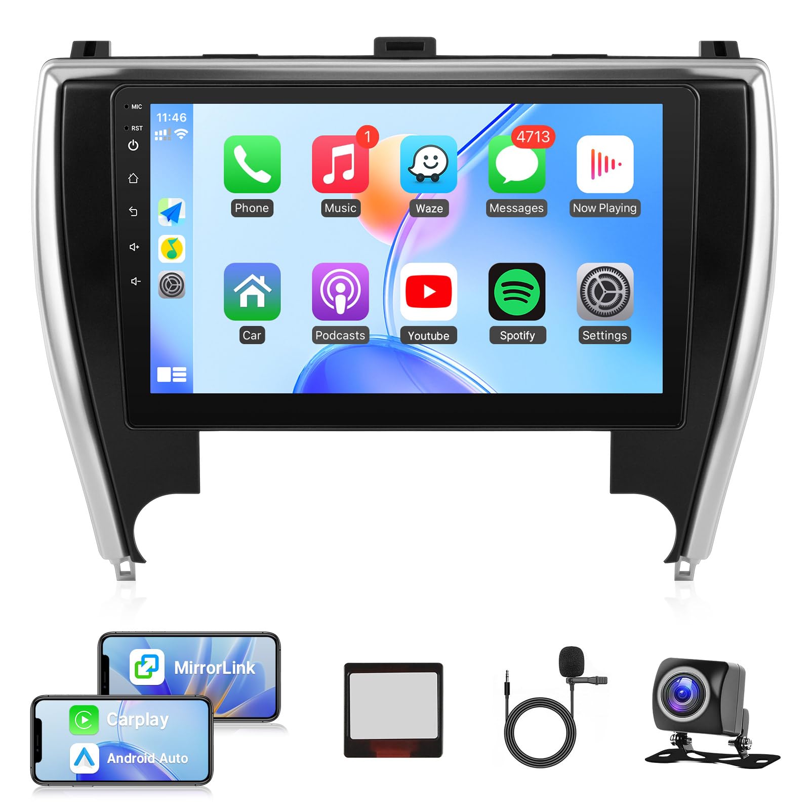 Photo 1 of Naifay Android Car Radio for Toyota Camry 2015 2016 2017 Stereo, 2G+32G 10.1inch IPS Touch Screen for Toyota Camry Car Stereo with Carplay Android Auto/Bluetooth/GPS/WiFi/Camera+Canbus MIC
