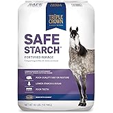 Triple Crown Safe Starch, Fortified Forage Low Starch Horse Feed, Grain Free Horse Food, Orchard Hay &amp; Timothy Hay for Horses, 40 lbs