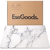 EseGoods Stone Bath Mat Extra-Large 19.2 x 27.5 Inch | Diatomaceous Earth Shower Mat – Non-Slip, Super Absorbent & Quick-Drying | Diatomite Bath Mat for Bathroom Floor, Shower, Spa, & Kitchen (White)