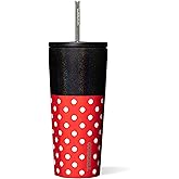 Corkcicle Disney Cold Cup - Keeps Drinks Cold for 12 Hours - Triple-Insulated Stainless Steel - Straw & Screw-On Lid - Summer Drinkware Gift - Keeps Drinks Ice Cold - 24 oz - Minnie Mouse