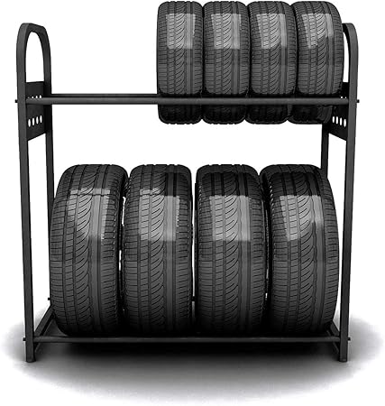 Amazon Meichepro タイヤラック タイヤスタンド 2段式タイヤラック タイヤラック カバー 車 バイク