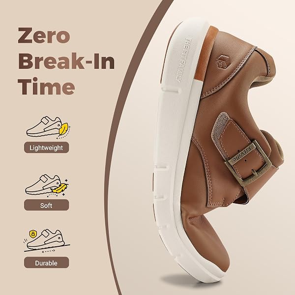 FITVILLE WIDE WALKING SHOES FOR MEN DIABETIC SWOLLEN FEET WIDE COMFORTABLE CASUAL DRESS SHOES FOR MEN WITH ADJUSTABLE STRAP BROWN