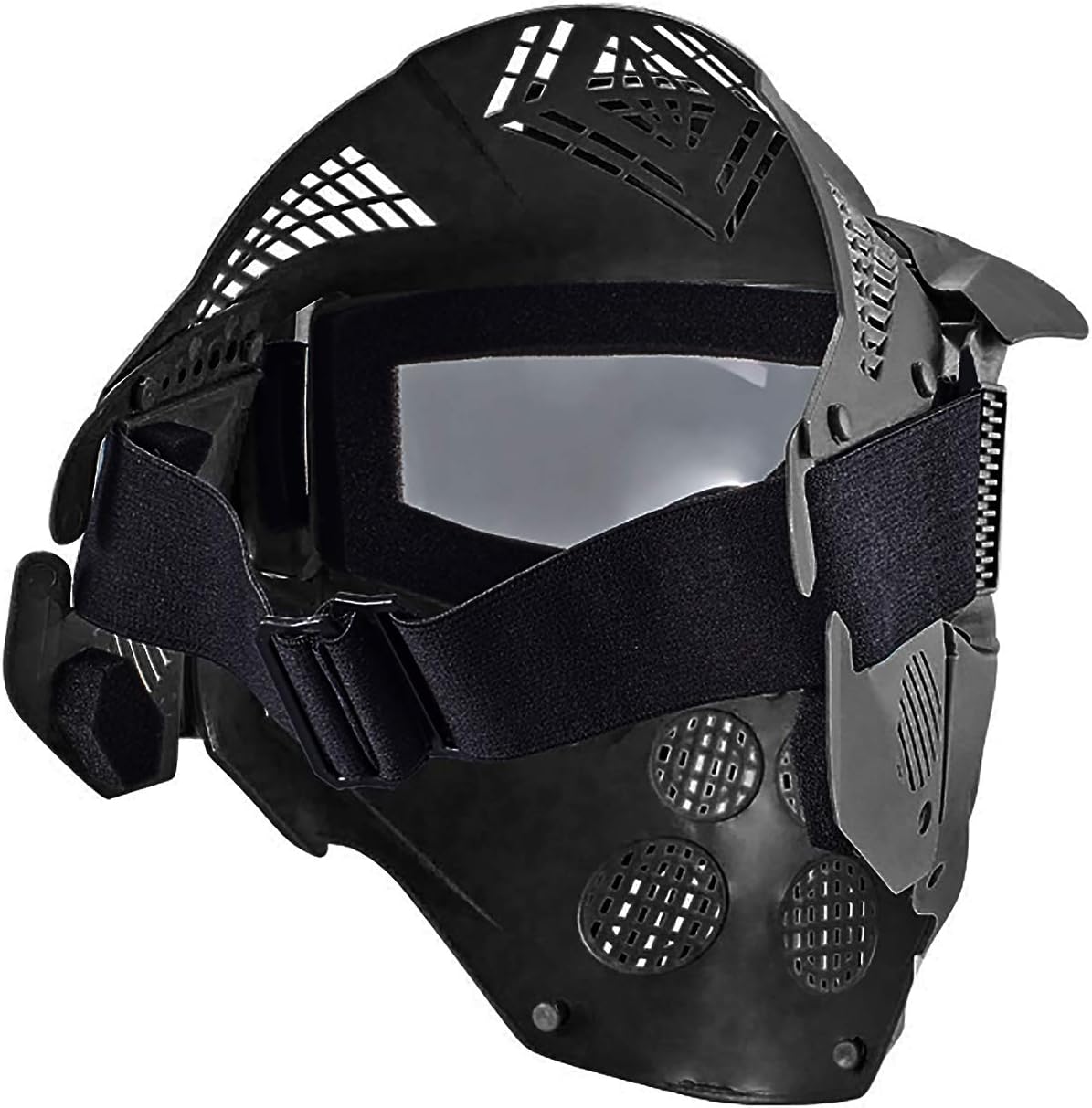 Rinling Paintball Mask, Airsoft Mask Full Face Protection Gear with Goggles Impact Resistant for Hunting CS Airsoft Paintball Game and Other Outdoor Activities (Black-Gray Lens) : Sports & Outdoors