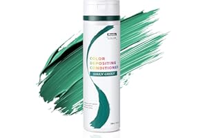 KINGMING Green Color Depositing Conditioner, Semi Permanent Hair Color for Enhance Color and Prevent Fading, Color Depositing Hair Mask Refresh Green Color (6.7 oz)