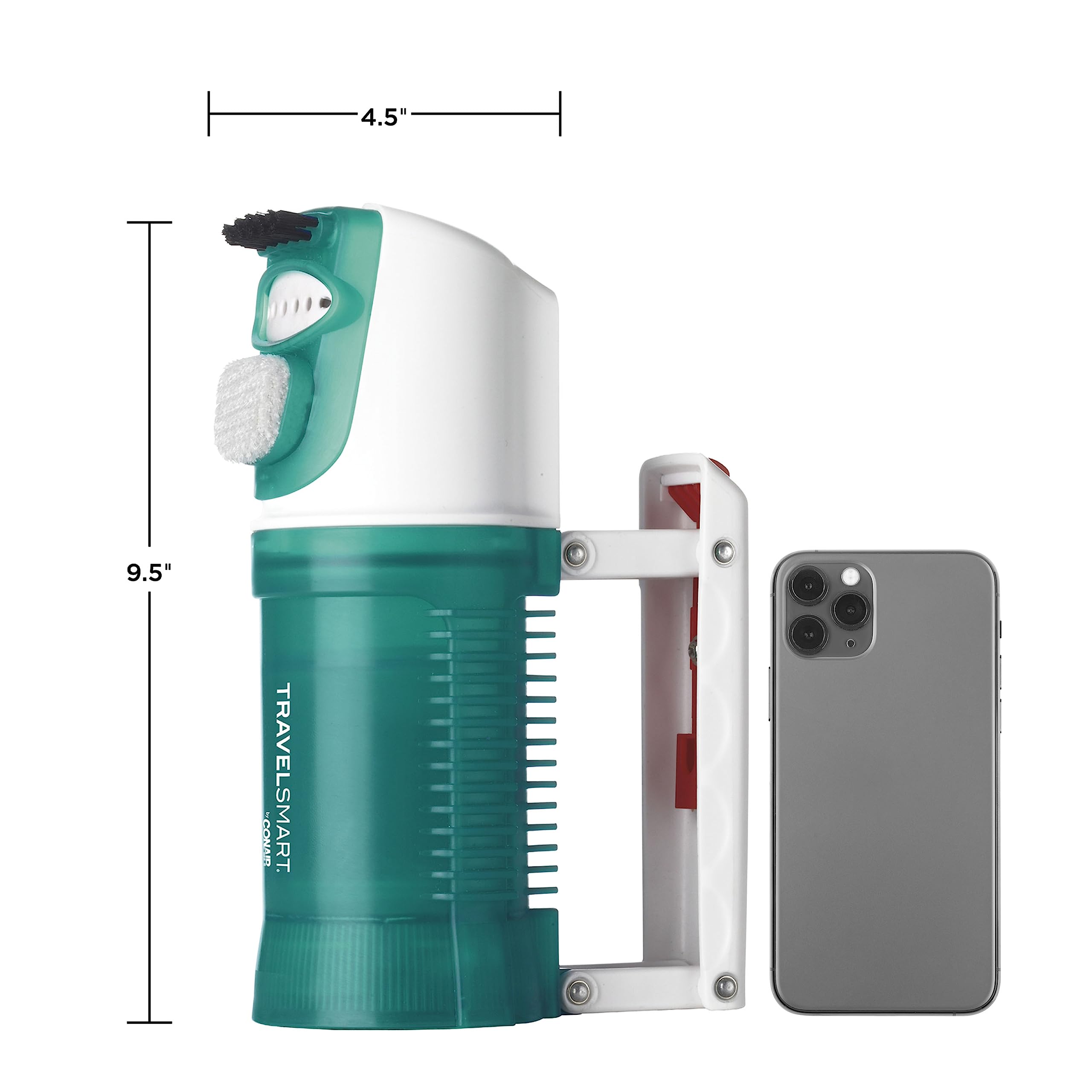 Conair Travel Steamer for Clothes - Mini Garment Steamer, Fabric Steamer in Green by Travel Smart - Packable in Carry On Luggage - Dual Voltage