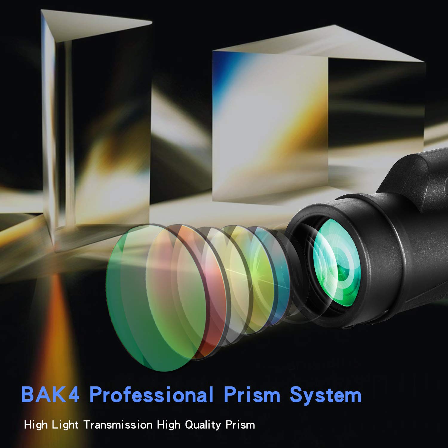 Monocular, 12X42 HD Monocular Telescope BAK4 Prism FMC Lens and Single Hand Focus for Bird Watching,Hunting,Camping and Traveling