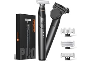 Trimcoo Men's Electic Beard Trimmer with 12-in-1 Rotating Combs - Professional Precision Styling,Magnetic Snap Blade, Wet/Dry Use, USB-C Fast Charge, Travel Friendly - Ideal for All Beard Styles