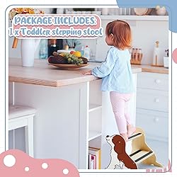DoubleFill Wooden Step Stool for Kids Toddler Step