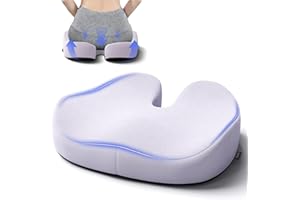 Ruizman Seat Cushions for Office Chairs - Large Office Chair Cushion for Butt - Memory Foam Seat Cushion for Tailbone Pain Relief | 18.1x16.5 Inches (Soft Purple)