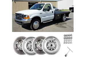 Lifeinfinity set of 4pcs 19.5" Polished Stainless Steel Dually Wheel Simulators, Bolt On Wheel Cover, 10-Lug 5-hand holes Hubcaps Fit for 2005-2024 Ford F450/F550 Super Duty 2WD/4WD C19F10