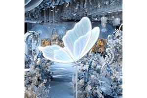 LJIE-House Rainbow Led Butterfly Lights Decor Adjustable Height Hanging Lamp Creative Butterfly Floor Lamps for Wedding Birthday Party Home Room Floor LED Lighting (60cm/23.6inch)