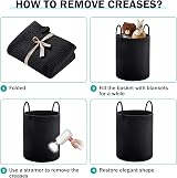 YOUDENOVA Cotton Rope Laundry Basket 58L Large 38cm x 50cm Handles Black view 7