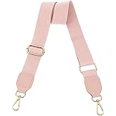 uxcell Wide Shoulder Strap, 3.8cm Adjustable Purse Strap Replacement Crossbody Strap for Shoulder Bag Wallets, Pink, Light Gold Square Mouth Buckle