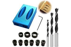 14 Pcs Pocket Hole Jig Dowel Drill: Joinery Kit Joinery Kit Positioner Locator Tool, Wood Woodwork Guides Joint Angle Tool, C