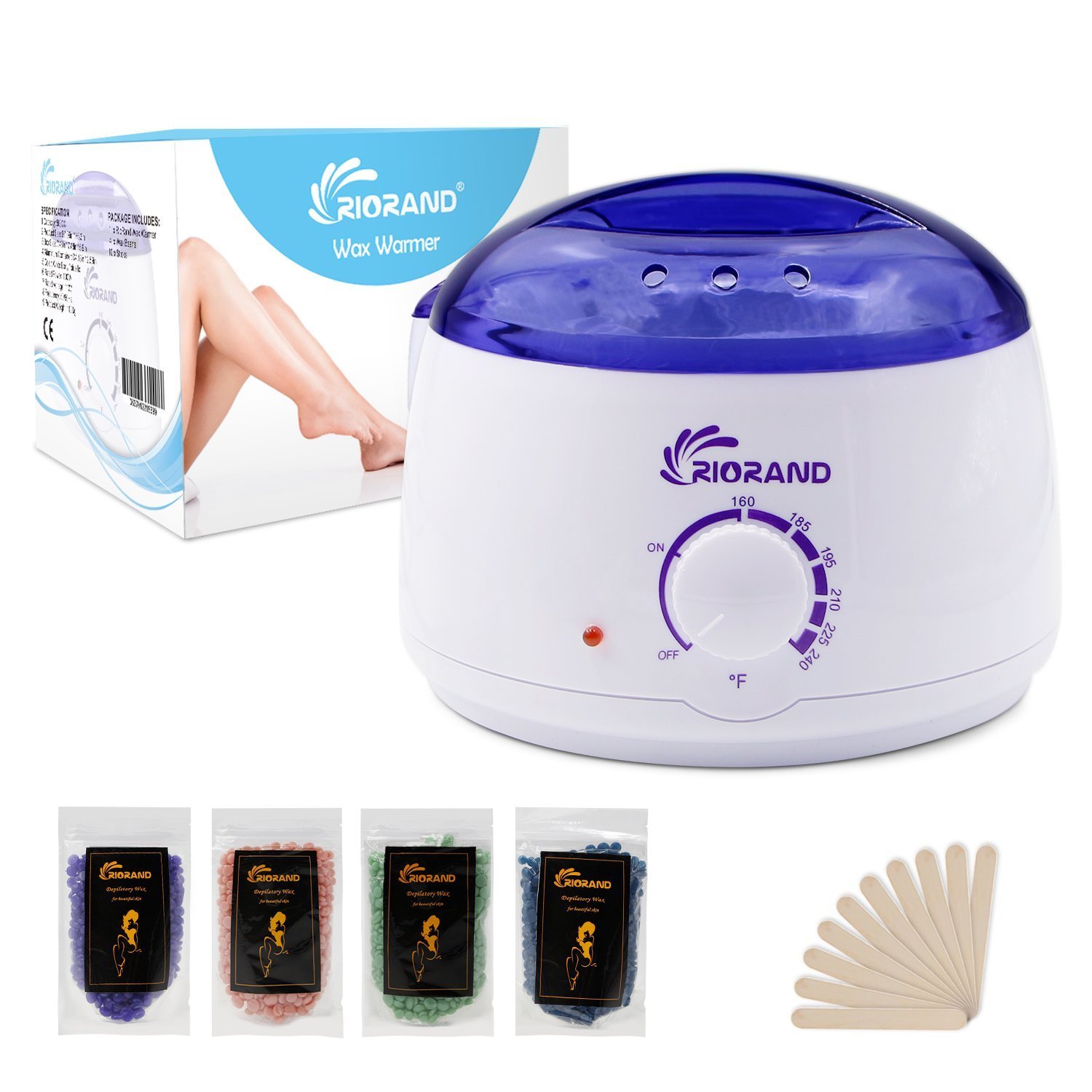 RioRand Wax Warmer Hair Removal Kit with Hard Wax Beans and Waxing Spatula