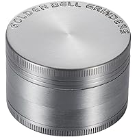 Golden Bell 4 Piece 2" Spice Herb Grinder - Ancient Silver