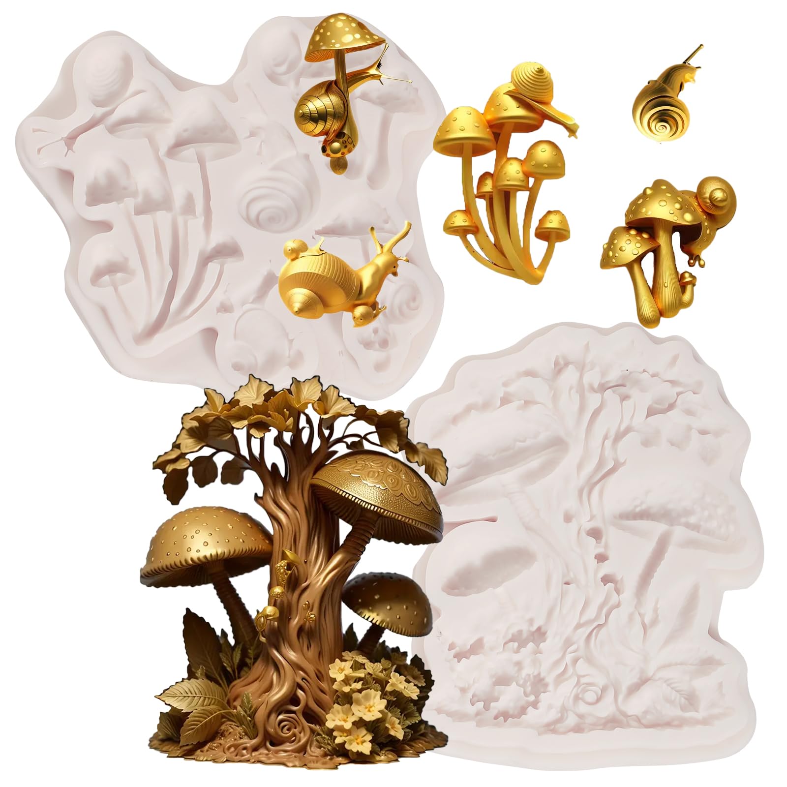 Photo 1 of nklbio 1Pcs Mushroom Tree Silicone Mold, Snail Fondant Mold, Fungus Chocolate Kitchen Baking Tools for Cake Decoration, Candy, Cookies, DIY Resin Crafts Clay Projects
