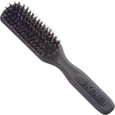 KENT AirHedz Pro Narrow Pure Bristle Paddle Brush Graphite Grey Hair Brush