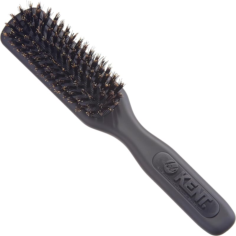 KENT AirHedz Pro Narrow Pure Bristle Paddle Brush Graphite Grey Hair Brush