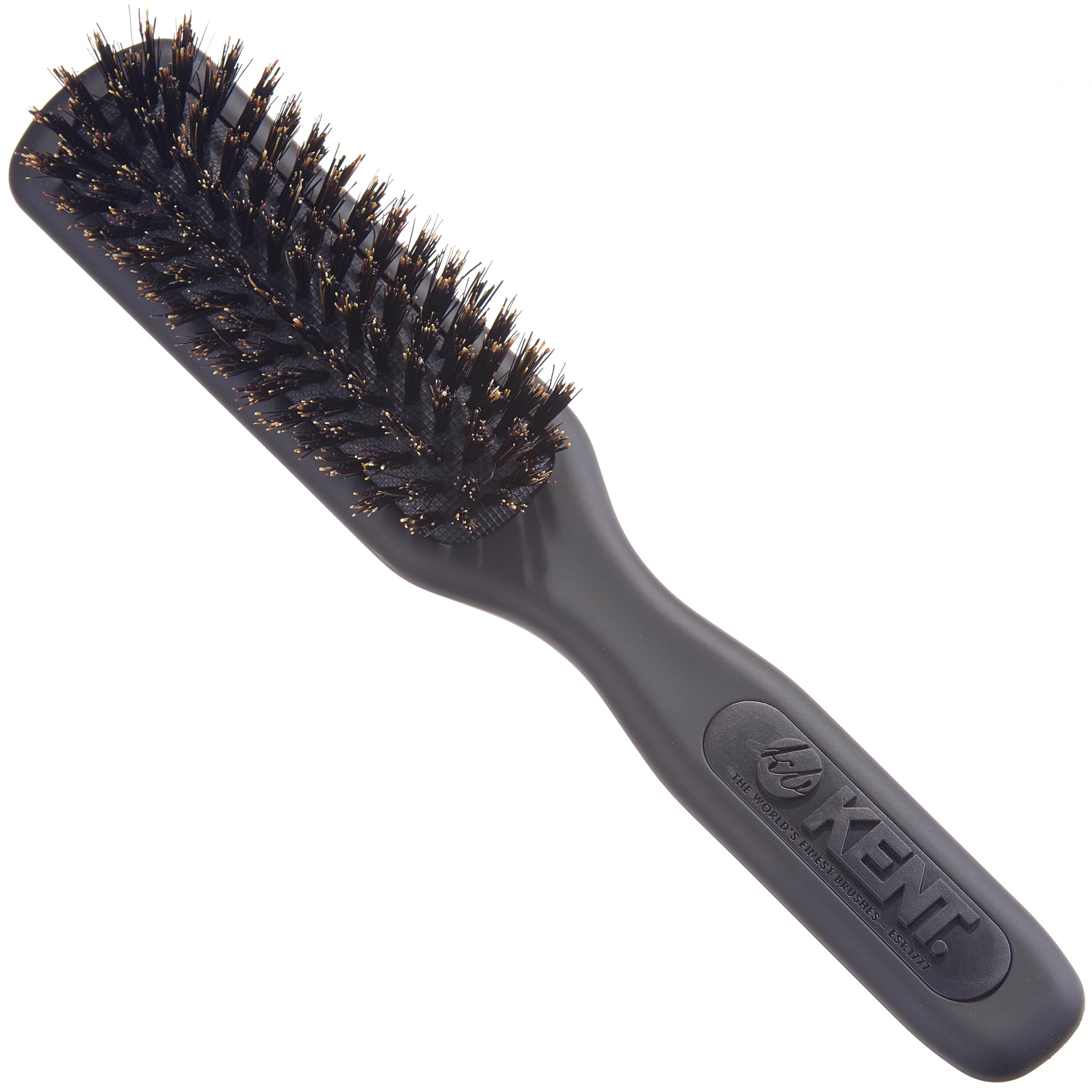 Kent AirHedz Pro Narrow Pure Bristle Paddle Brush Graphite Grey