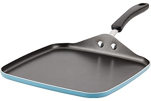 Farberware Cookstart DiamondMax Nonstick Square Deep Grill Pan/Griddle, Dishwasher Safe, 11 Inch - Aqua