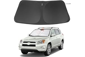 LHFLIVE Windshield Sun Shade Custom Fit for 2006-2012 Toyota RAV4 Accessories Foldable Sunshade Sun Blocker Protect Car from Sun Rays & Heat Damage Keep Car Cooler