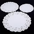 HAKSEN 36 PCS Paper Lace Doilies Combo,Pack 12 Each 6.5", 8.5", 10.5" for Baked Grilled Fried Food Tableware Decoration