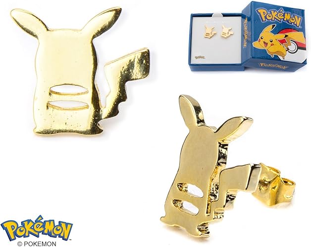 Amazon ポケットモンスター ピカチュウスタッドピアス ゴールドpvdコーティング ポケモン 公式ライセンス商品 ピアス 通販