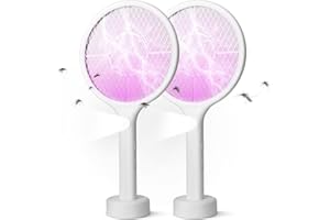 SWIFT CATCH Electric Fly Swatter 2 Pack, Handheld Bug Zapper Racket with LED Light,Mosquito Killer for Indoor & Outdoor,2800V Rechargeable Physical Flies Killer Ideal for Home,Office,Backyard,Patio,Camping,Hiking