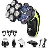 Magnetic 7D Head Shavers for Bald Men, Telfun Waterproof Hypoallergenic Electric Head & Body Shaver, Wet/Dry Shaving, Type-C Fast Charging, LED Display, Rechargeable Razor for Men & Women, Ideal Gift