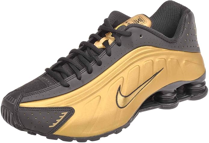nike shox r4 black gold