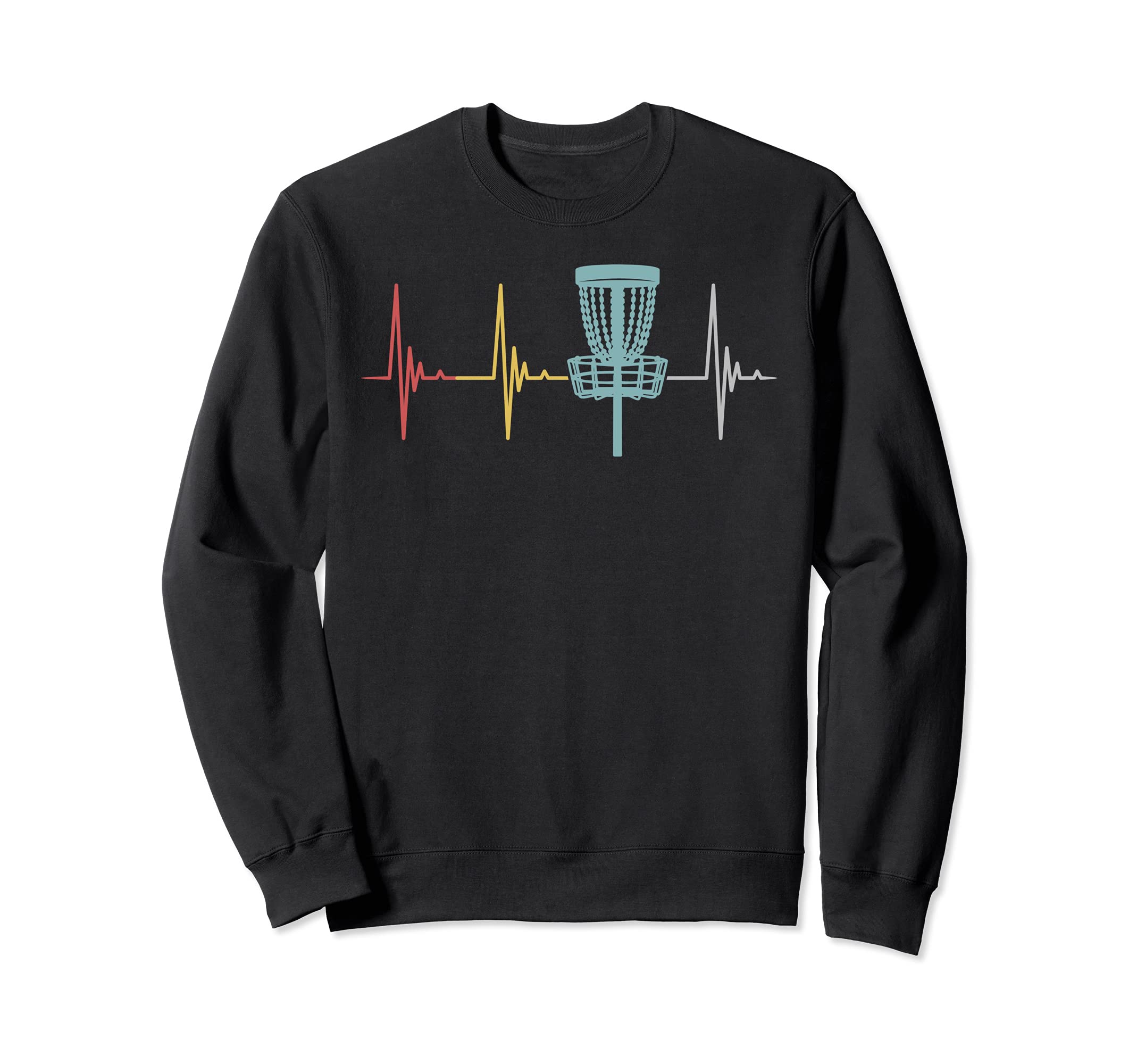 Disc golf retro heartbeat gift frisbee player par Gift Idea Sweatshirt