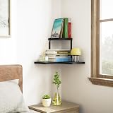 SRIWATANA Corner Shelves 2 Tier Floating Wall Mounted Rustic Black view 6