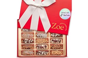 CRAVINGS BY ZOE Fathers Day Biscotti Cookies Chocolate Gift Basket | 18 Count | Chocolate Covered Cookies Gifts | Food Gift Box Candy | Birthday Gifts for Women Men Mom Dad Adults Couples & Families