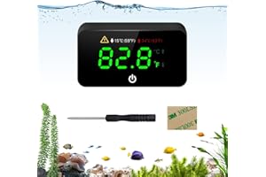 MoonOrange Digital Aquarium Thermometer, Stick-on Fish Tank Thermometer with LED Display, Wireless Aquarium Temperature Measu
