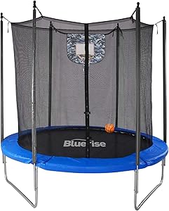 Bluerise 6FT 72'' Kids Trampoline with Enclosure Net Toddler Indoor Basketball Hoop Easy to Assemble Toddler Trampoline with Safety Spring Cover Pad Small Trampoline Indoor Trampoline for Kids