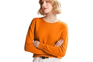 QUFECH Cashmere Sweaters for Women Long Sleeve Crew Neck Soft Warm Pullover Tops Lightweight Wool Knit Sweater