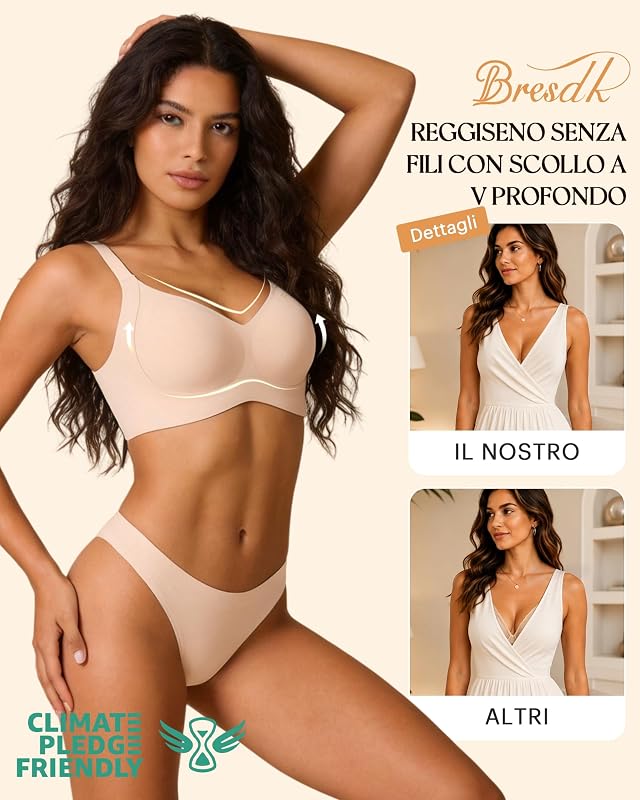 Reggiseno Senza Ferretto Comfort Reggiseno Soft Reggiseno Donna Quotidiano Estate Albicocca L