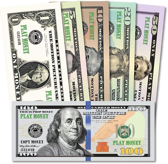 CLEXAVER Educational Play Money Set 