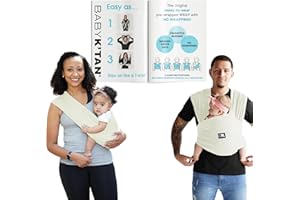 Organic Baby K'tan Baby Carrier 100% GOTS Certified Cotton: #1 Easy Pre-Wrapped 5 in 1 Baby Sling | Ready to Wear | Pillowy Soft Hands Free Infant Wrap | Newborn to Toddler up to 35lb (See Size Chart)