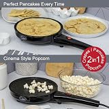 Quest 34400 2-in-1 Popcorn & Crepe Maker 8 Inch Non-Stick Pan Black/Transparent view 5