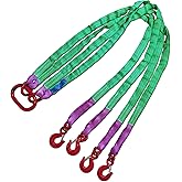 Four Leg Bridle Web Sling 6.5ft 6610lb Web Slings Belt Type with Hook 2.0 m 3000 kg Light Weight and Flexible Capacity Steel Sling[4leg 3.0t]